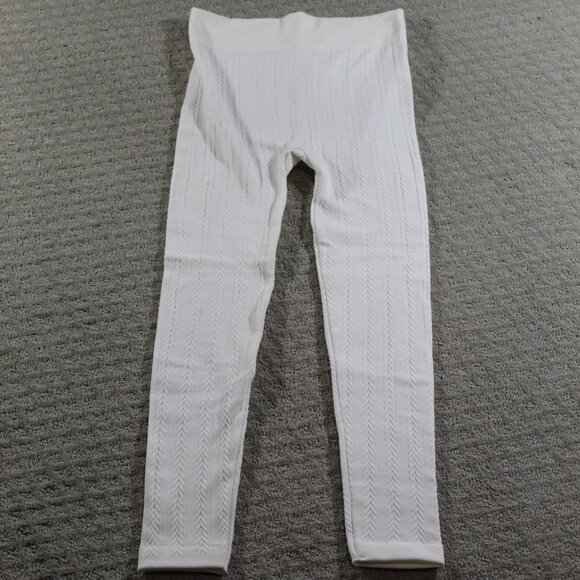 NWOT Moral Size L Fiber Cream Colored Cable Knit Leggings - Picture 1 of 4